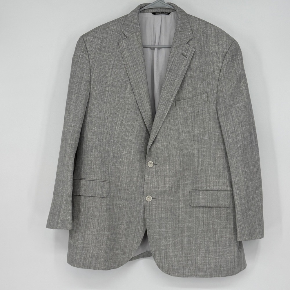 Jack Victor Blazer 43R Gray Wool Linen Sport Coat Made Canada